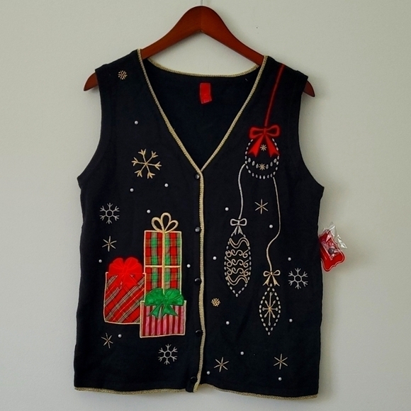 Christmas Vest Embellished and Embroidered Size Small - Picture 2 of 10